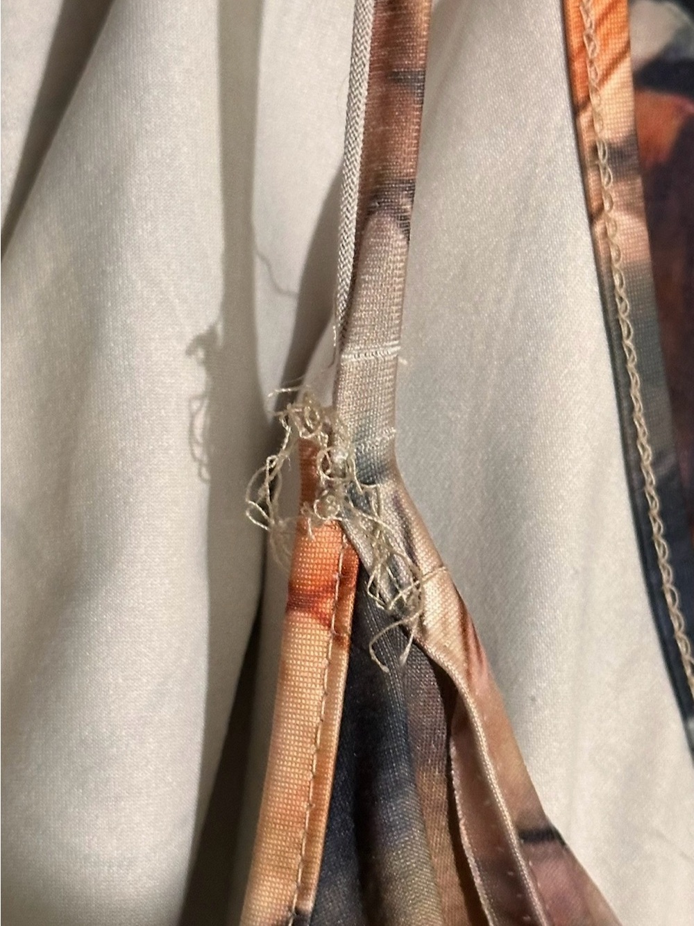 chic Marble Swirl Wide-Leg Jumpsuit in Peach, Black & Cream - Picture 8 of 13